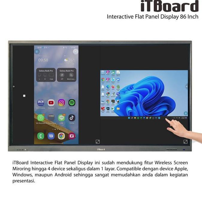 Interactive Flat Panel Display Itboard 86 Inch Smart Screen Smartboard