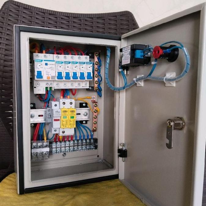 Panel Listrik Pembagi 1 Phase 2200 Watt Dengan Rcbo + Arrester Bisa Custom Isian Panel