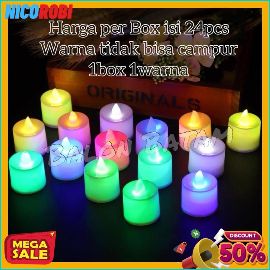 Wajib Punya! Grosir Isi 24Pcs Lilin Mini Led / Lilin Elektrik / Lampu Hias Natal