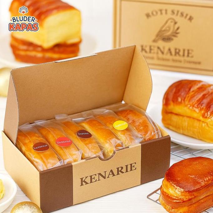 Roti Sisir Kenarie by Bluder Kapas 1 box isi 6pcs - Roti Bentuk Sisir, Lembut, Harum Khas Malang