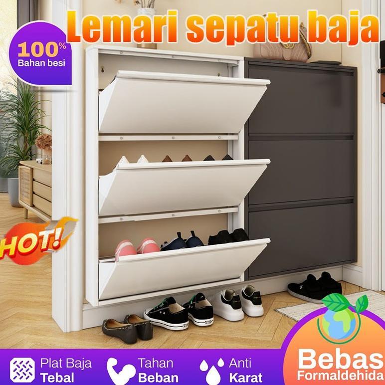 RAK SEPATU BESI LEMARI SEPATU SUSUN TERTUTUP RAK SEPATU BESI KUAT TEBAL RAK SEPATU TERTUTUP BESI