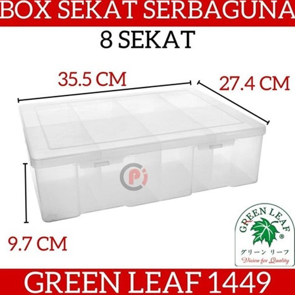 GREENLEAF 1449 REIKO KOTAK PERKAKAS STORAGE BOX 8 SEKAT GREEN LEAF
