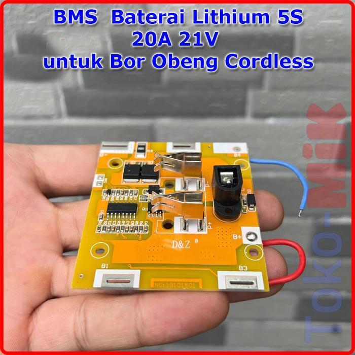 BMS 5S 20A 21V 18V Baterai Li-ion Lithium Bor Obeng Cordless