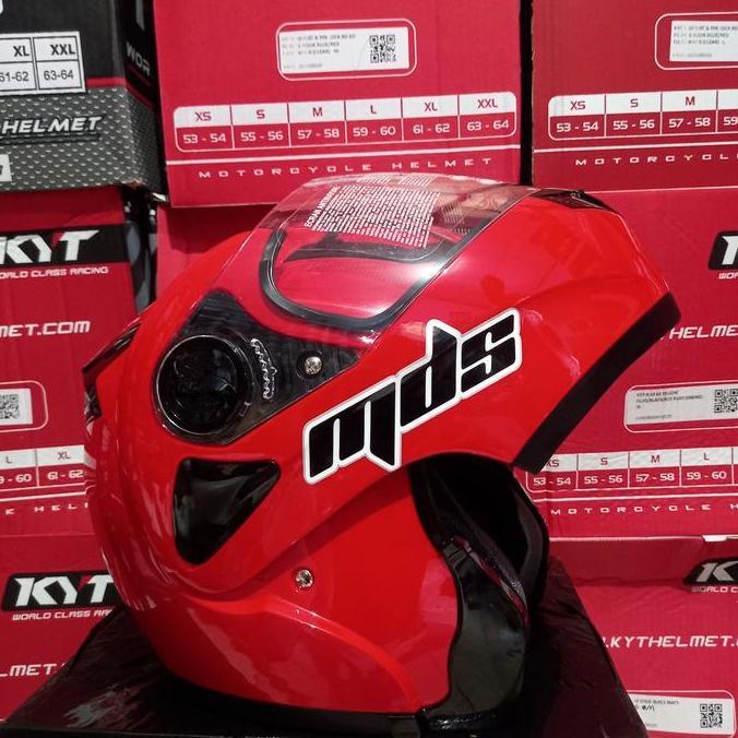 HELM MDS PRO RIDER SOLID MODULAR FIRE RED