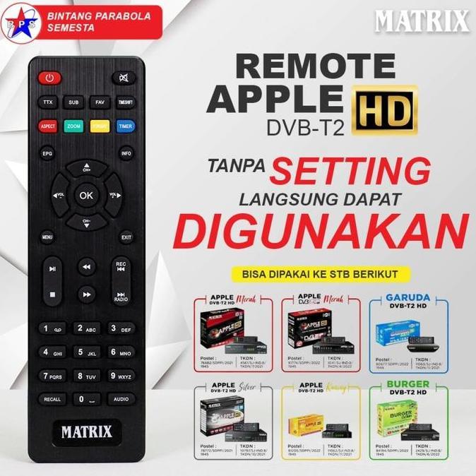 remote stb dvbt2 matrix apple merah