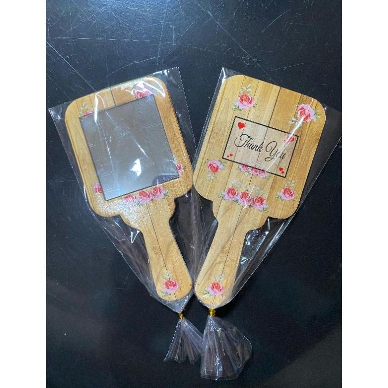 SOUVENIR PERNIKAHAN KACA GAGANG KOTAK MOTIF BUNGA 50pcs