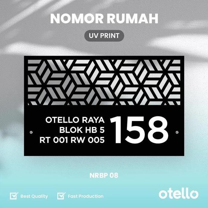 Otello Papan Alamat Rumah Custom Akrilik Laser Bolong + UV | Nomor Rumah Kost House Number Exclusive