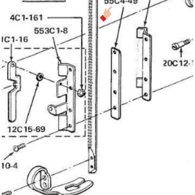 55C4-49 Specer Braket Kunci Pelindung Pisau Mesin Potong Kain Eastman 55C449