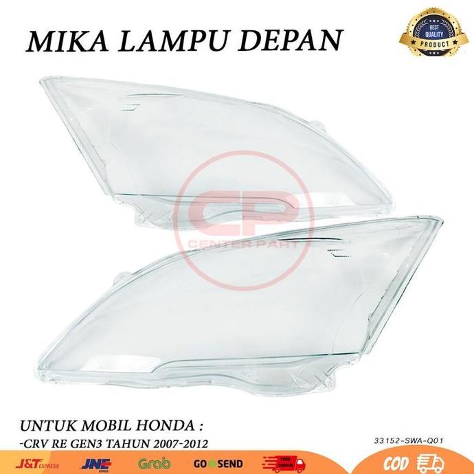 cover mika kaca lampu depan head lamp mobil honda crv RE gen3 2007 2008 2009 2010 2011 2012 HARGA SP
