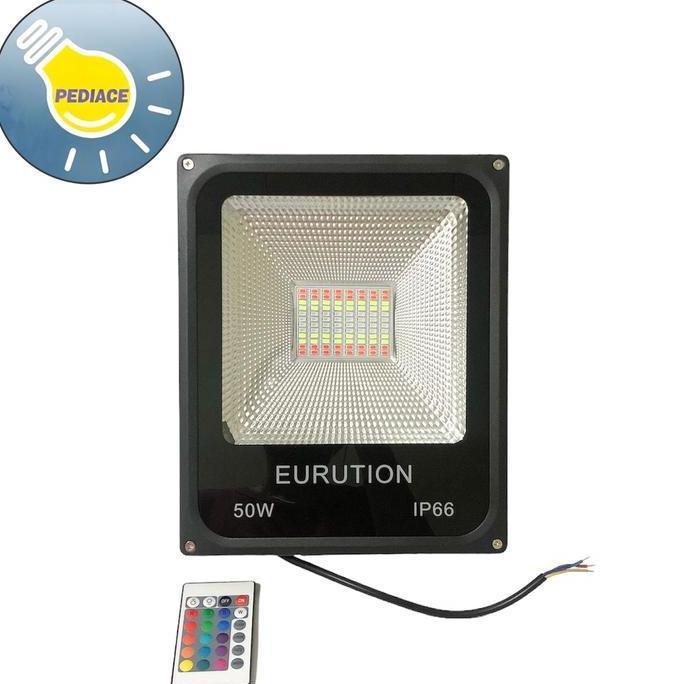 Lampu Sorot LED 50W EURUTION Flood Light Rechargeable Outdoor - RGB
