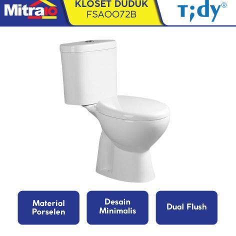 Kloset Duduk Tidy FSA0072B Two Piece 35x77cm Putih - Closet