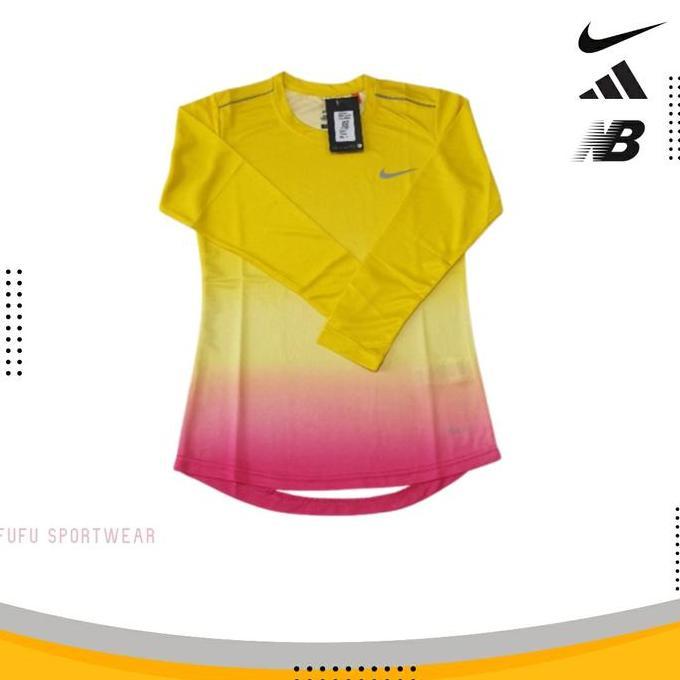 NEW BAJU SETELAN SPORT WANITA HIJAB MUSLIMAH DRYFIT SENAM LARI GYM NK ORI