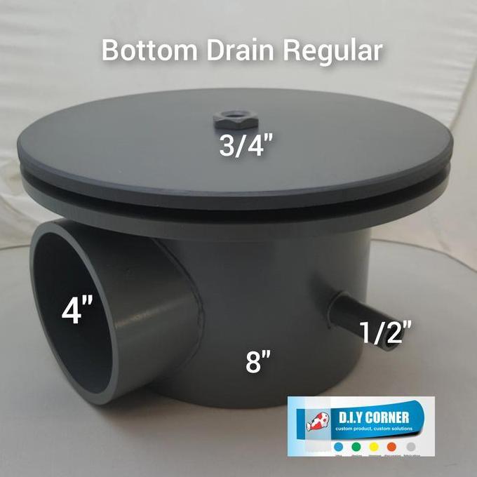 BEBAS ONGKIR - Bottom Drain 4 inchi + tutup Bottom drain regular