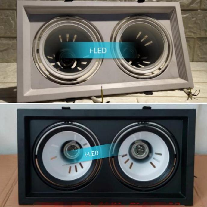 TERMURAH - Kap Lampu Par 30 2 Lubang 2L E27 Tanam Plafon Downlight Par30 2 Mata