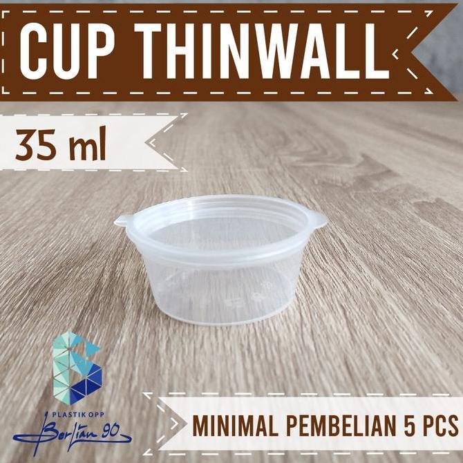 New- Wadah Saos Plastik 35 ml Cup Saos Sambal Thinwall Kecil Tempat Saos