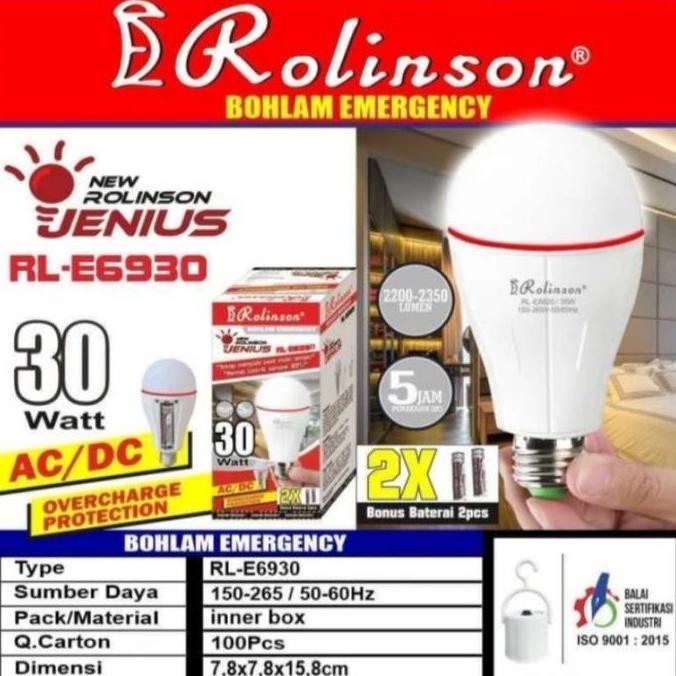New- BOHLAM EMERGENCY ROLINSON/LAMPU EMERGENCY MENYALA SAAT MATI