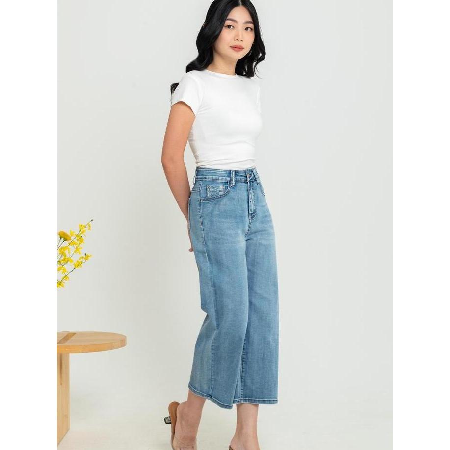 Terlaris Celana Jeans Kulot 7/9 C118 CAP 2023 Wanita Stretch Nyaman Panjang 82cm-83cm Model Cutbray 