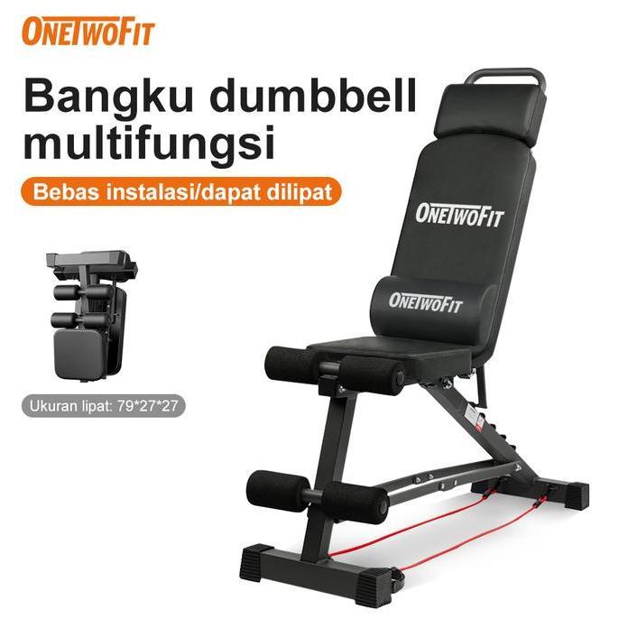 naviqorps - onetwofit bangku dumbbell multifungsi folding adjustable home gym