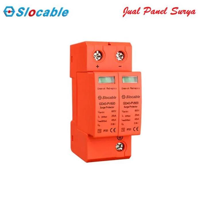 SLOCABLE DC SPD 2P 600V 40kA GD40-PV600 Surge Protection Device HEMAT
