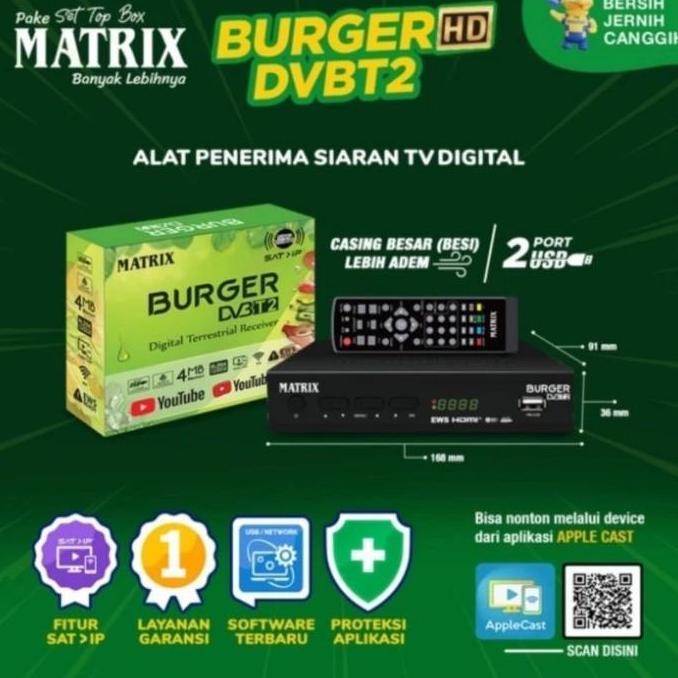 Matrix Burger Hijau Set Top Box Dvb T2/ STB Tv Analog