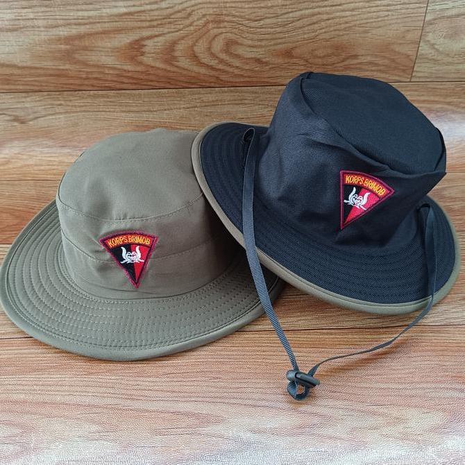 Topi Rimba Hijau Brimob Bolak Balik / Topi Rimba Hijau Brimob