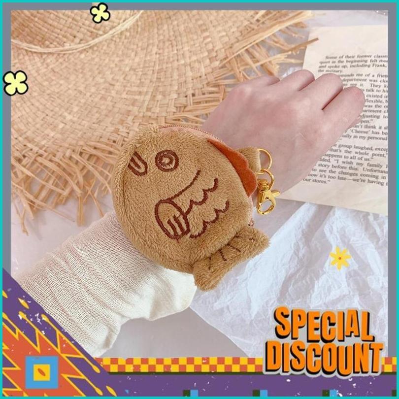 Cuci Gudang Dota Dompet Koin Headset Taiyaki Kue Ikan Import Jepang Bulu Plush Purse Dr-02