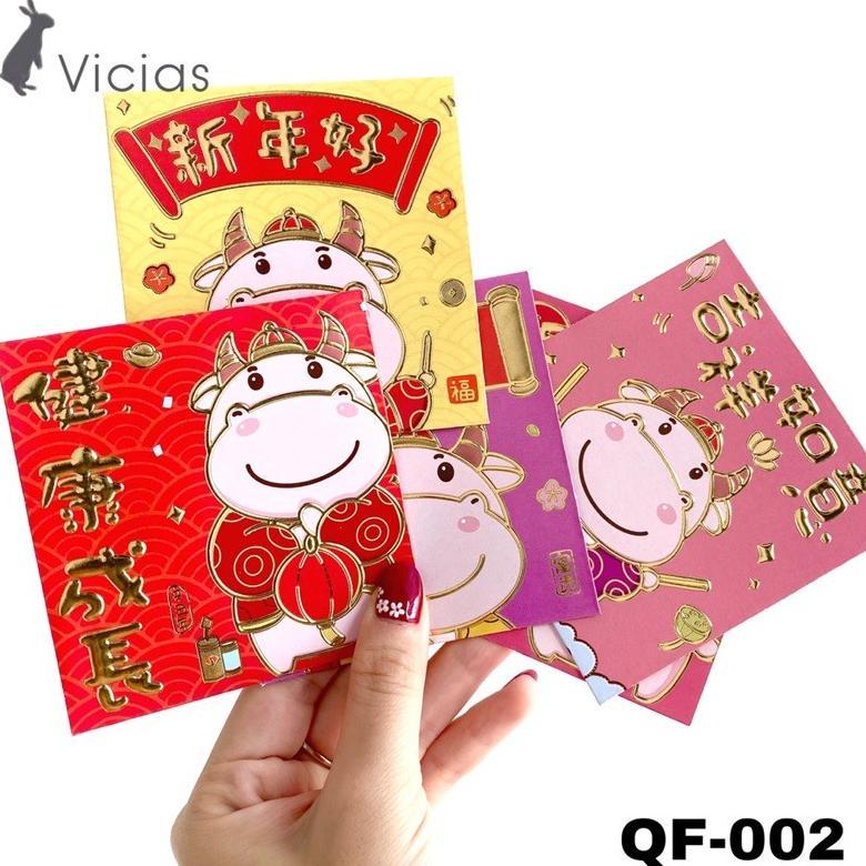 6Pcs Angpao Sapi Kerbau Lucu Imlek Sincia Tahun 2021 Hoki Angpau Ready