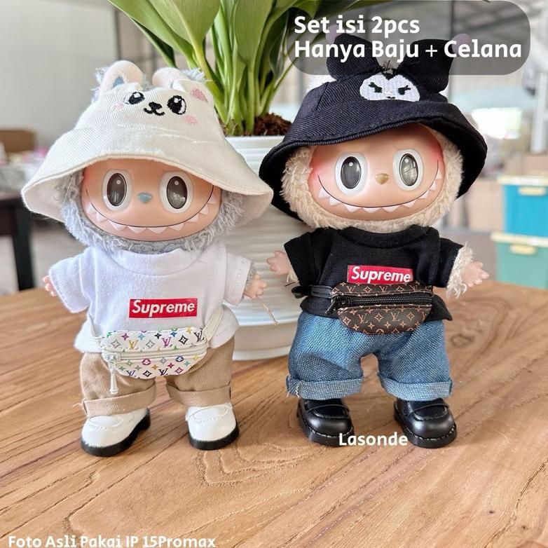 Ready  Baju Pakaian Labubu V1 V2 Branded Chanel Lv Lucu Kacamata Tas Boneka Ready