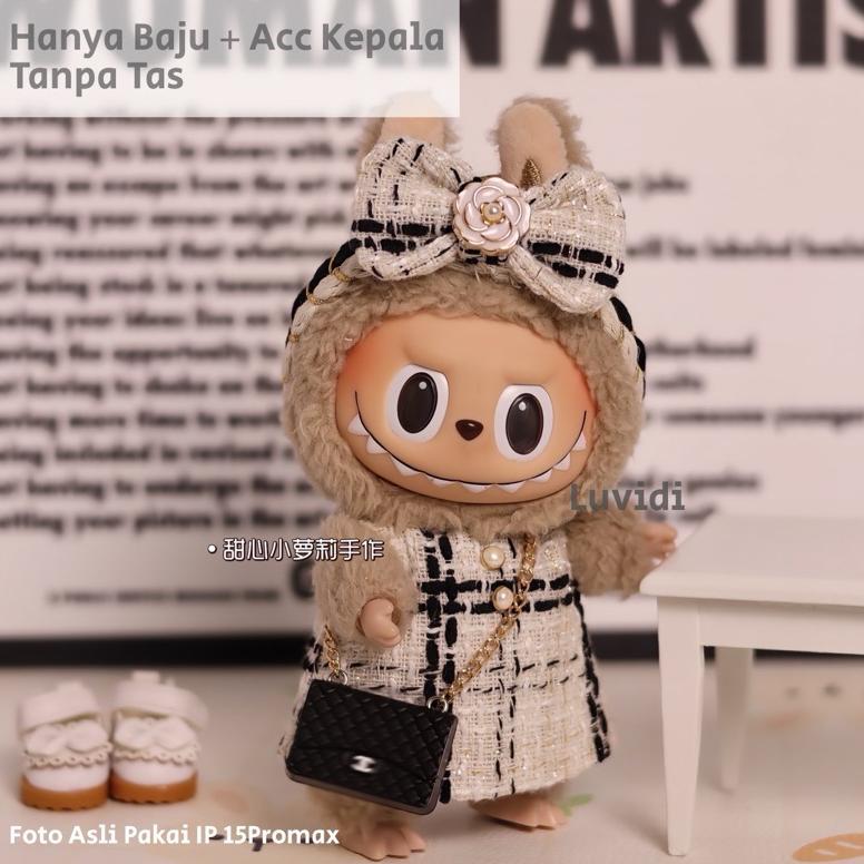 Ready !! Baju Pakaian Labubu V1 V2 Branded Chanel Lv Lucu Kacamata Tas Boneka Ready Stok