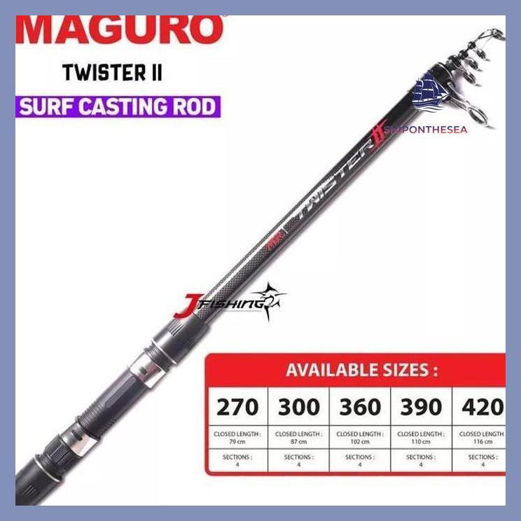 (PANCING) JORAN MAGURO TWISTER II | 270 S/D 420 | ANTENA | TELESKOPIK | SURF CASTING | KOLAM SUNGAI 