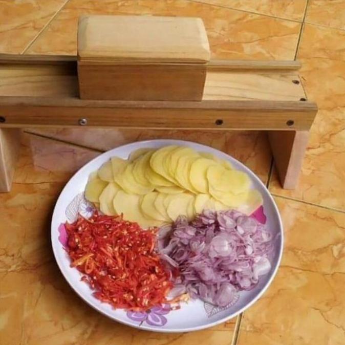 New- alat pengiris bawang merah kayu jati-pengiris perajang bawang BESAR