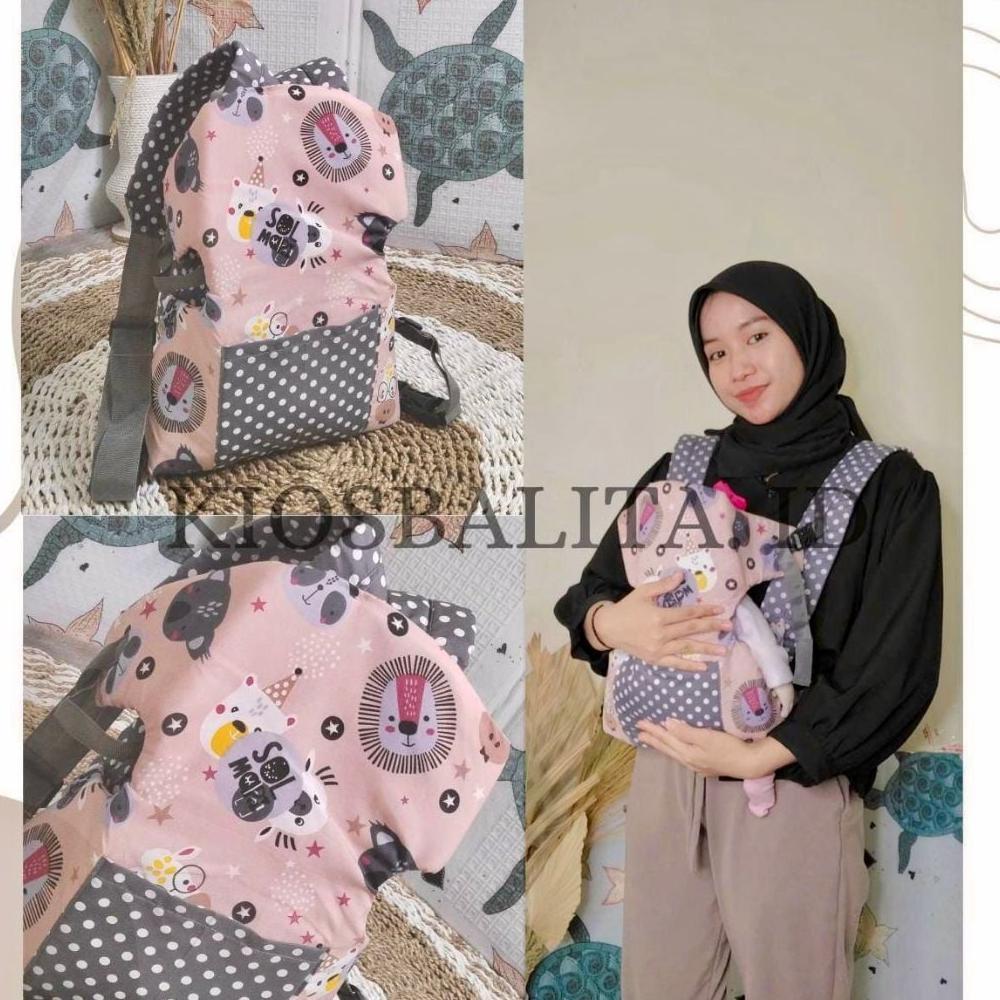 Gendongan Bayi Model Kantung Depan / Gendongan Bayi Ransel / Gendongan Bayi Depan Belakang Kios.B