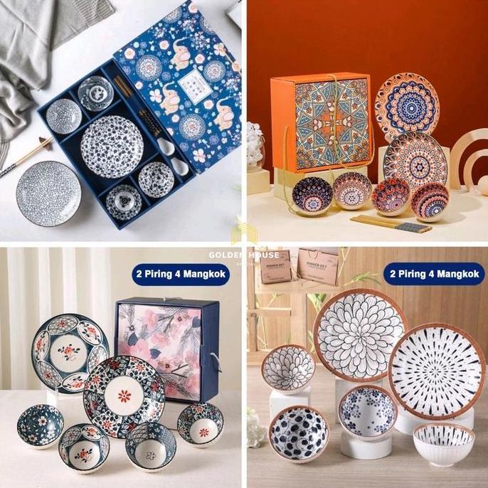 Mangkok set premium peralatan makan Souvenir Mangkok set Japaness