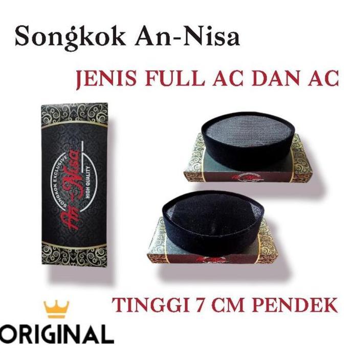 //BEST SELLER peci songkok kopyah hitam An-Nisa Tinggi 7 cm