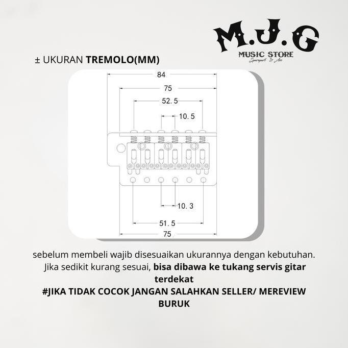 Tremolo Saddle Sadel Bridge Gitar Elektrik Stratocaster Semi Updown Fender