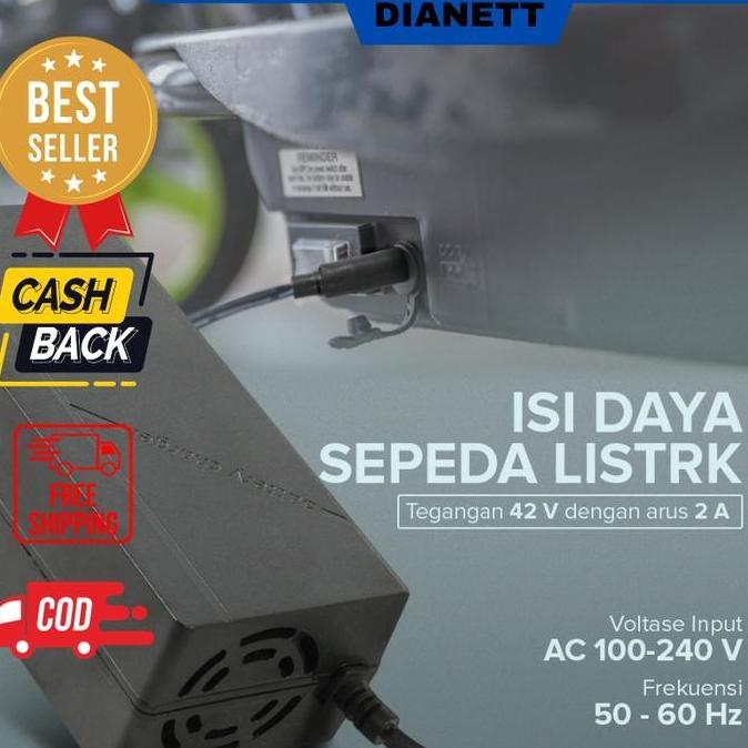 charger baterai sepeda listrik 36v - 42V 2A Outdoor