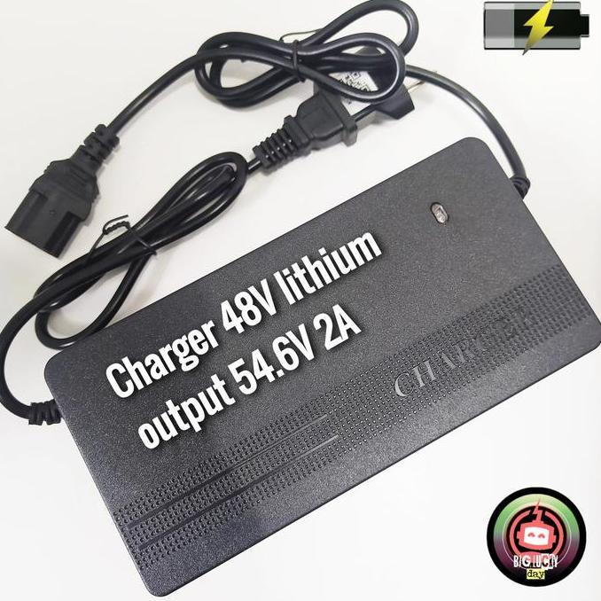 charger sepeda listrik 48v 2A 54.6v lithium 10ah 12ah 15ah sparepart