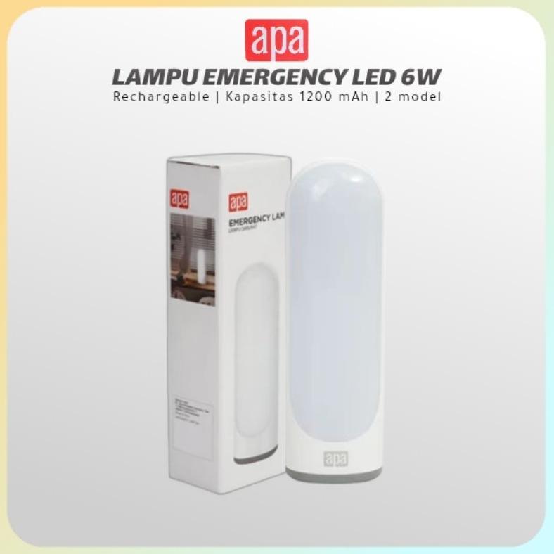 Apa Lampu Emergency Darurat LED Rechargeable 6W 1200mAh Tahan Lama 8 Jam Lampu emergency