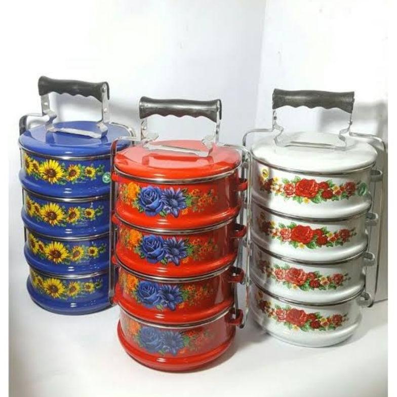 Rantang Panda // Rantang jadul //Food Carrier 14Cm // Rantang Emamel 14 Cm // Rantang Panda 14Cm Sus