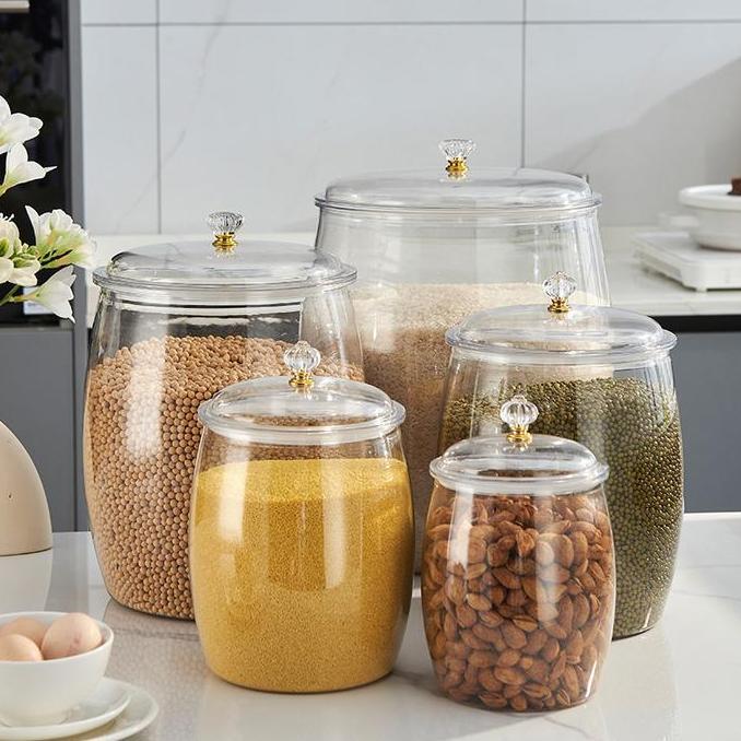 Wadah Plastik Kedap Udara Kapasitas Besar Toples Transparan Anti Bocor Tempat Penyimpanan Rempah Dap