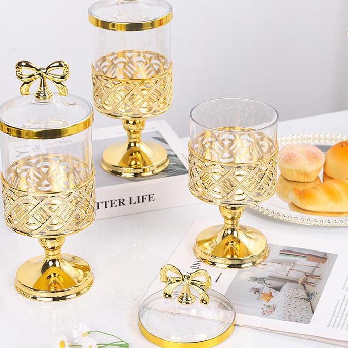 3pcs Toples Set Toples Jumbo Toples Kedap Udara Toples Lebaran Aesthetic Set Mewah Toples Kue Kering