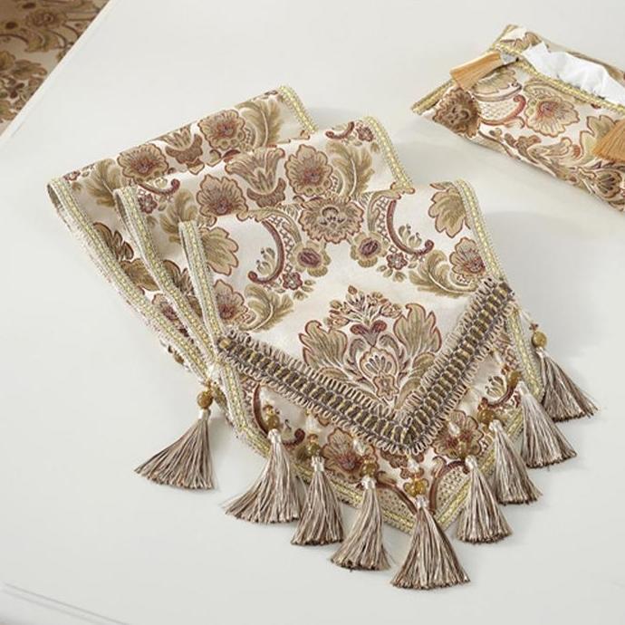 Tamu Table Runner Taplak Meja Tamu Panjang Taplak Meja Tengah Table Runner Desain Eropa Mewah Keraji