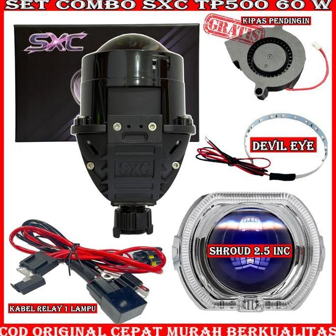 Promo ORIGINAL LAMPU UTAMA PROJECTOR  BILED SXC TP500 2,5 INCHI 60 WATT BLUELENS BILED SXC PREMIUM Q