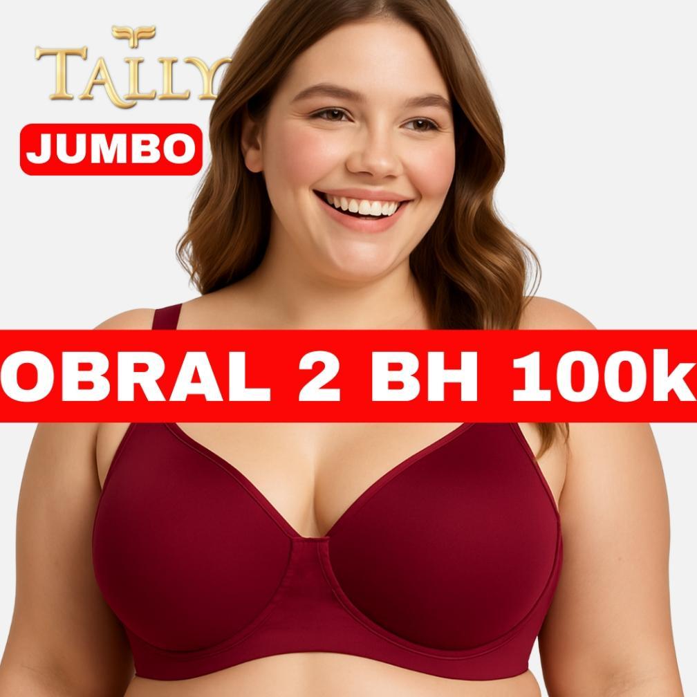 [OBRAL BRA JUMBO ADA NODA] TALLY Sarwendah 2 Pcs Bra JUMBO Ada Kawat Busa Tipis Bahan Nilon / Katun 
