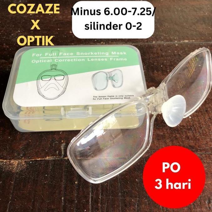 Murah Kacamata Snorkeling Minus Cozaze X Optik Rekan (Minus 6-7.25/silinder) Non COD
