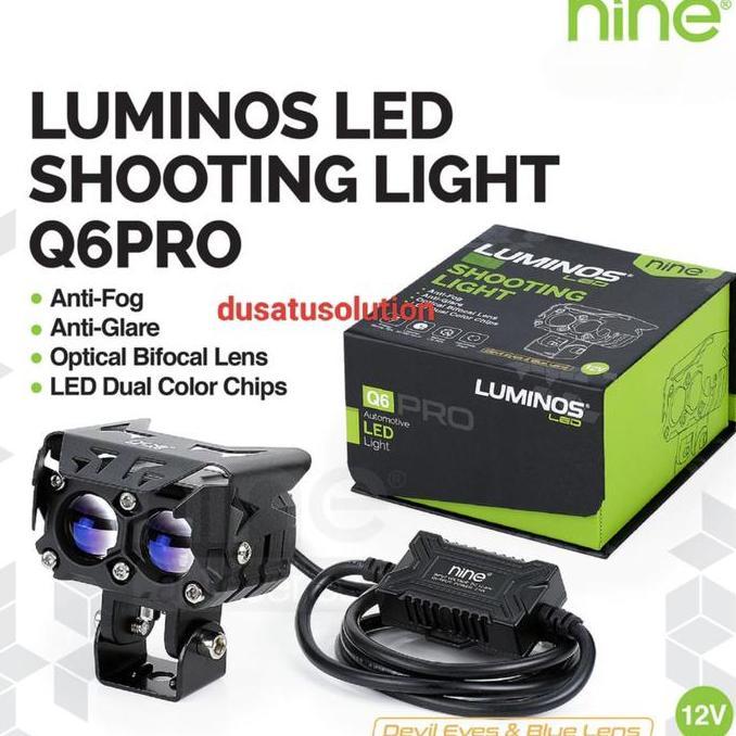 Promo Nine Lampu Tembak Sorot 2 Mata NINE LUXIMOS Q6Pro Putih Kuning Motor Mobil Tembus Kabut Hi Lo 