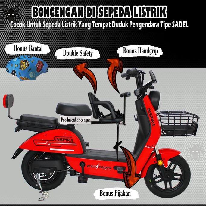 Kursi Boncengan Depan Sepeda Listrik double safety Boncengan Sepeda Listrik Anak Depan uwinfly goda 