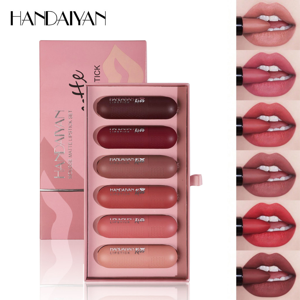 Lipstik perekam kreatif lintas batas set handaiyan asli lip gloss riasan alami matte lip gloss grosi