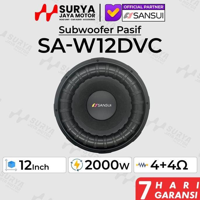 Promo Sansui Sa-W12Dvc Subwoofer Pasif 12 Inch Double Voice 2000Rms Power 4000W Max Power Speaker Au