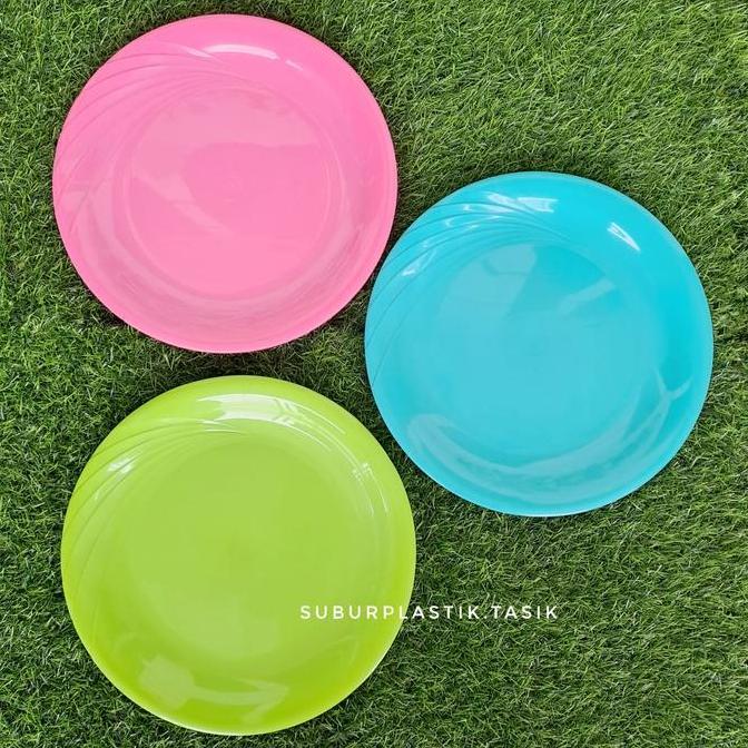 Piring Bulat Harmonis Plastik 3 Warna / Piring Makan / Piring Saji / Food Grade Kitchenware Biru